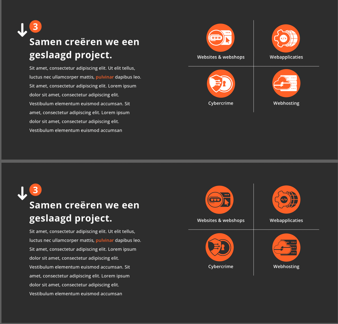 A screenshotn of 1 of the works done within the internship at Refresh Media, showcasing UI and visual design work.